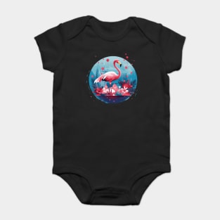 Flamingo Tropical , Love Flamingos Baby Bodysuit